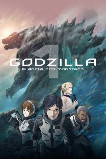 Pôster oficial do dorama Godzilla: Planeta dos Monstros em português